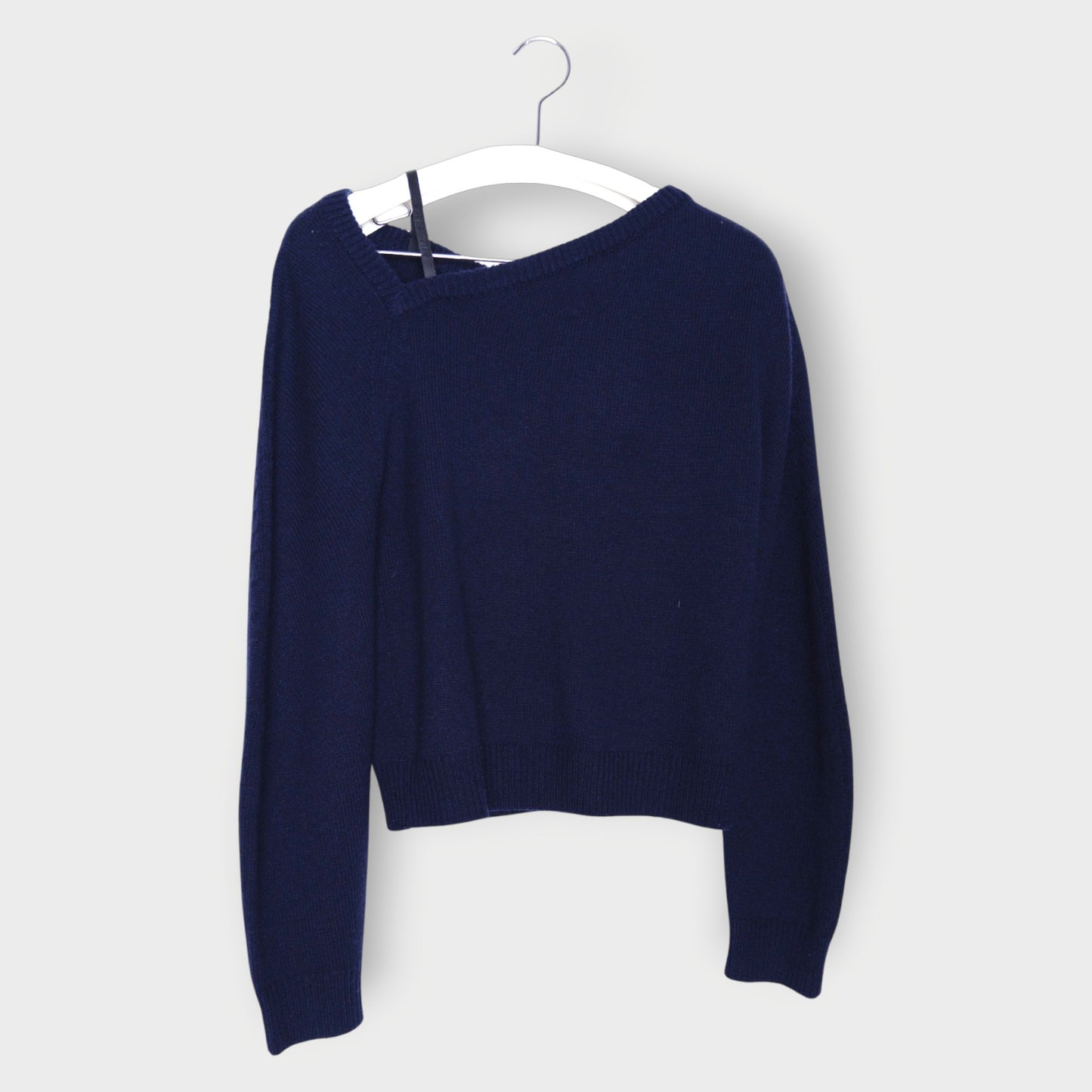 Assymetrical Neckline Wool Cashmere Jumper