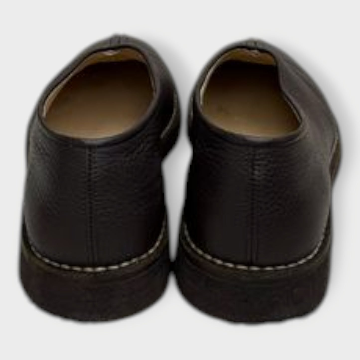 Pebbled Leather Crepe Slippers