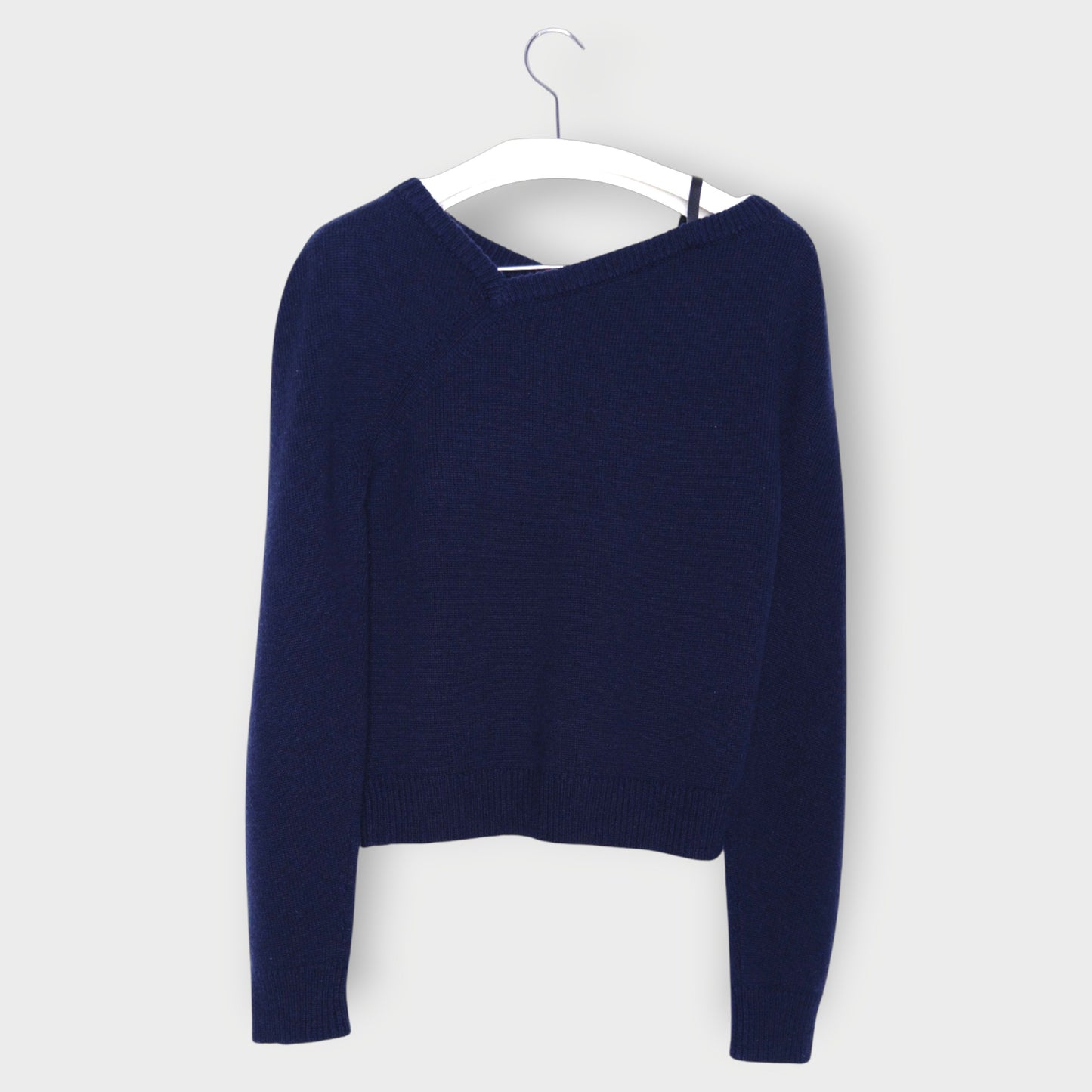 Assymetrical Neckline Wool Cashmere Jumper