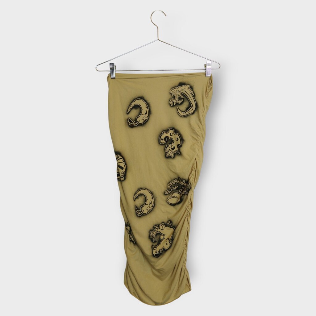 Ruched Airbrush Print Skirt