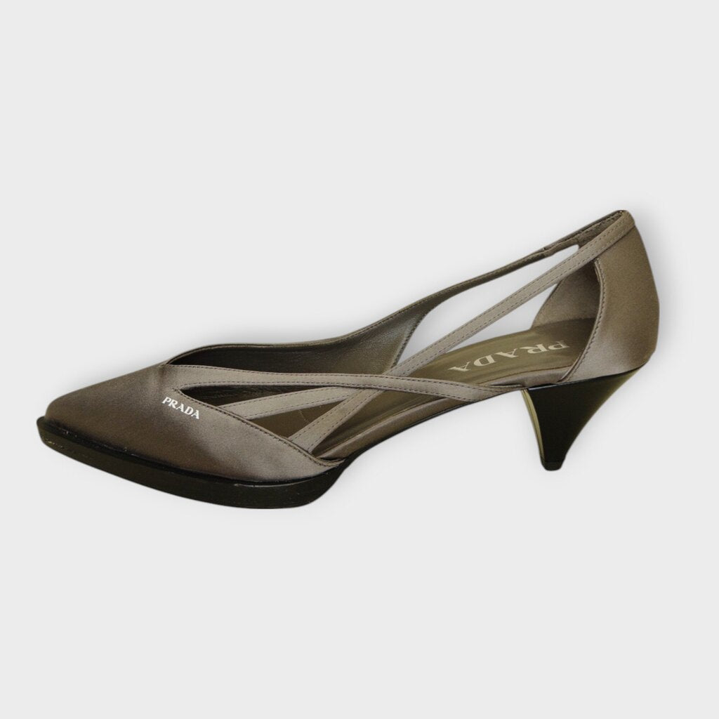 Satin Cut Out Kitten Heel