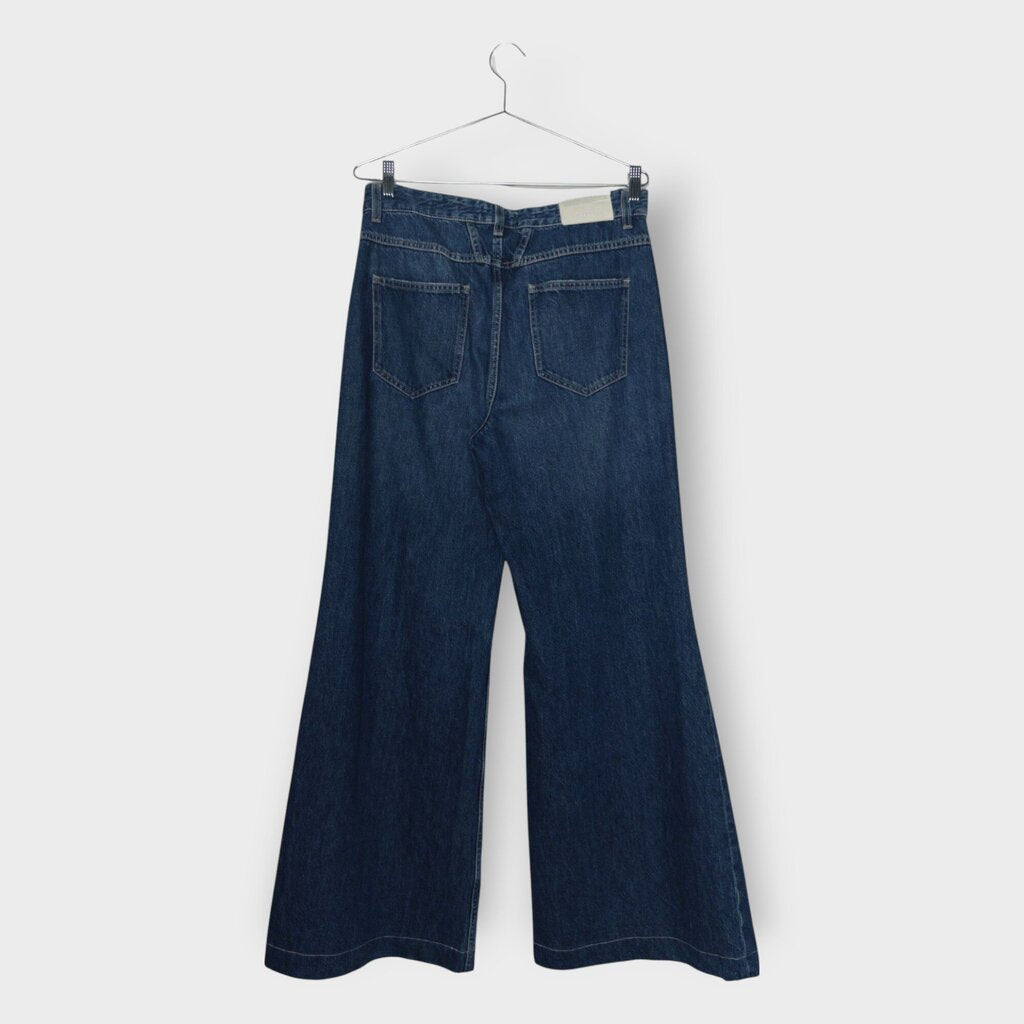 Mid Wash High Wide Leg Jeans