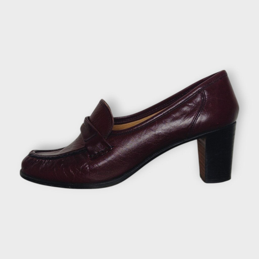 Leather Heeled Loafer
