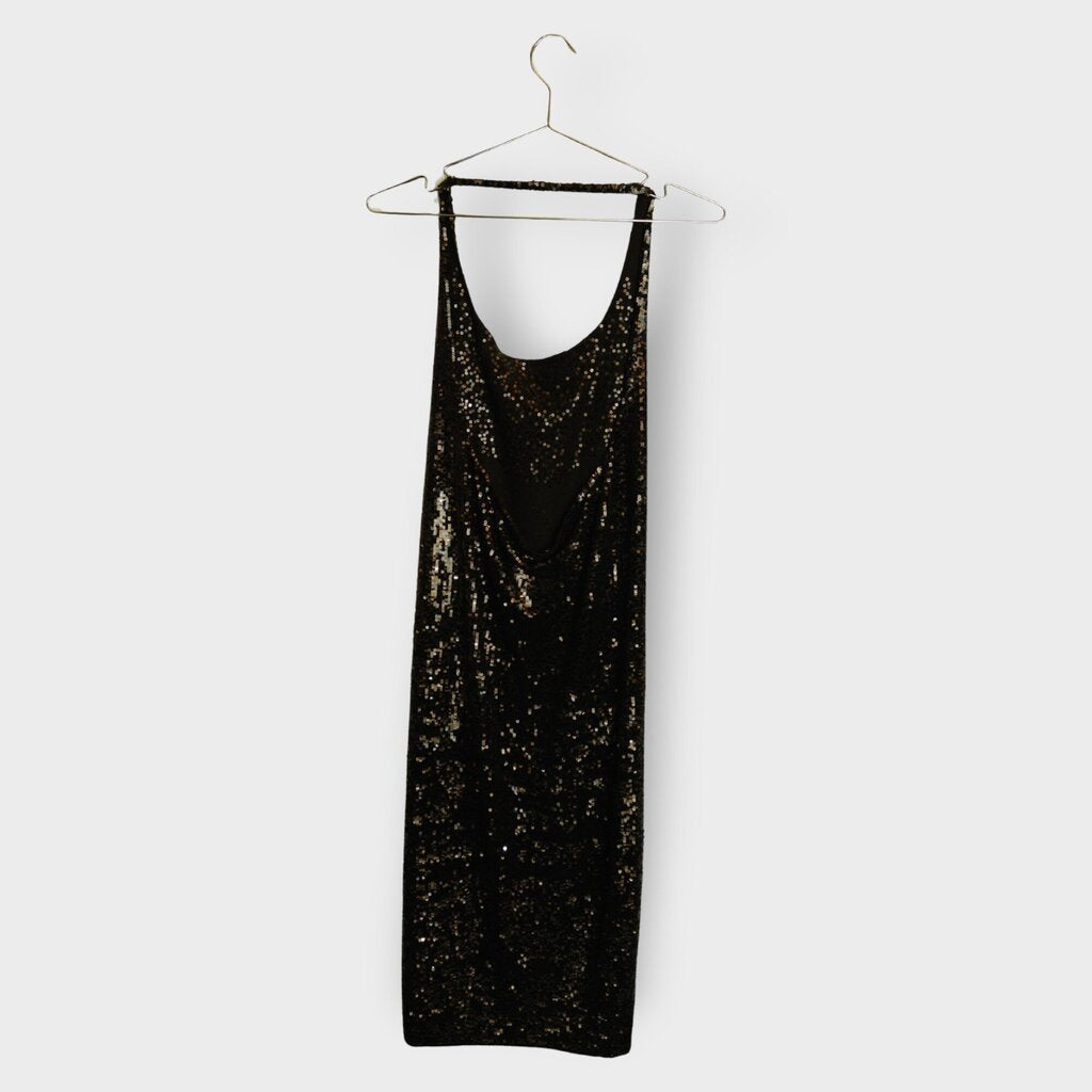 Cashmere Sequin Cowl Neck Dress