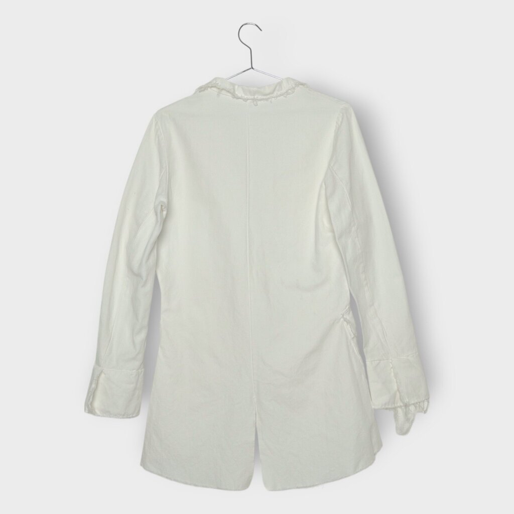 Cotton Raw Hem Blazer