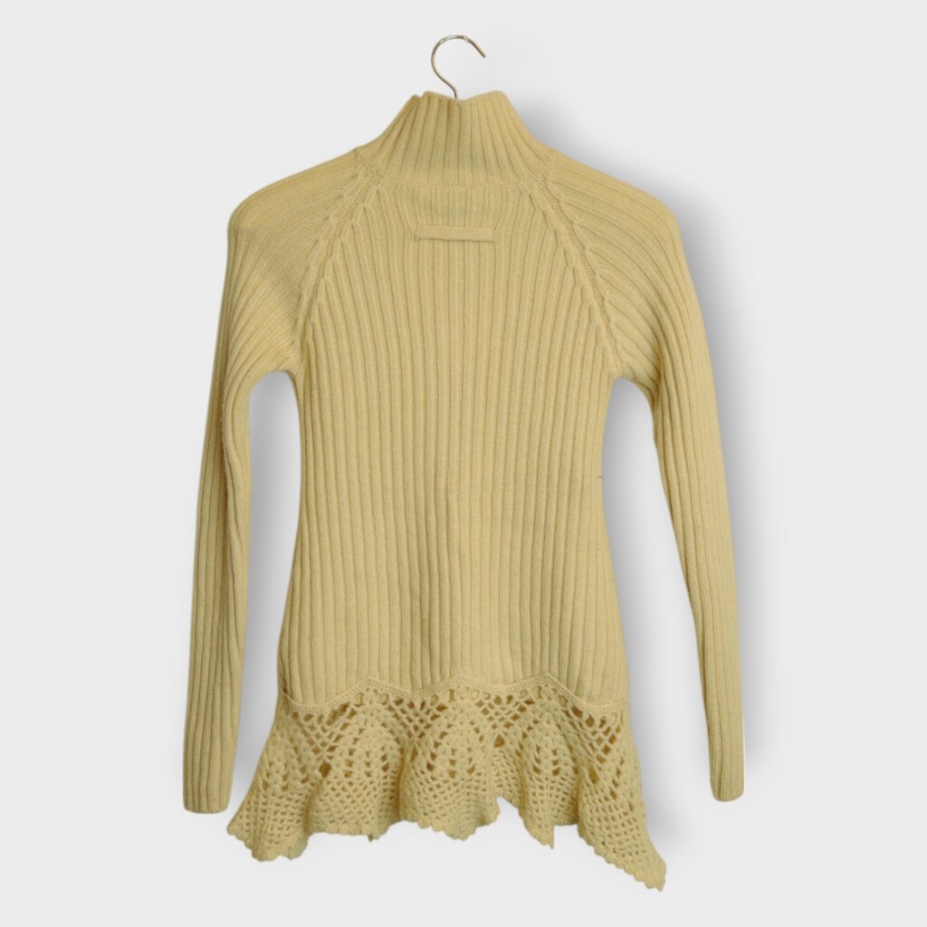 Mock Neck Crochet Detail Sweater