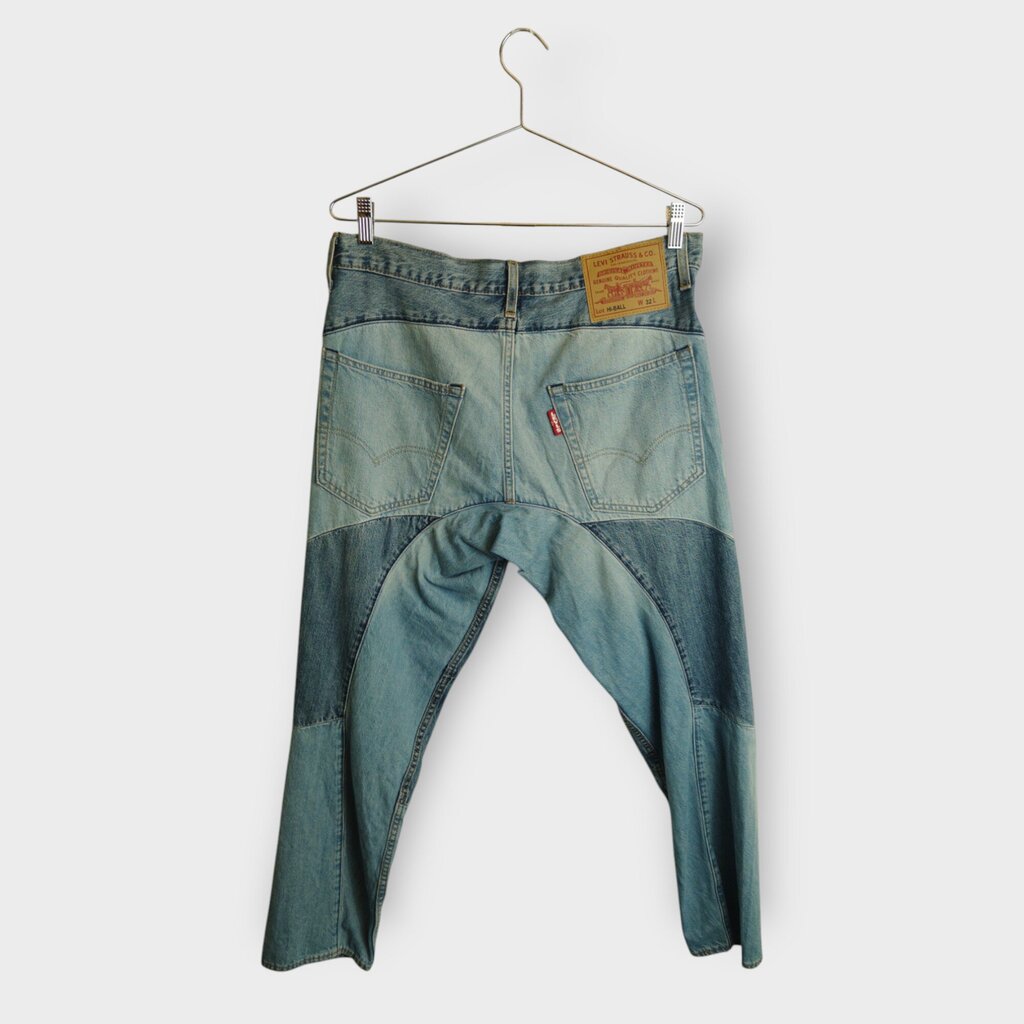Patchwork Saddle Crotch Denim