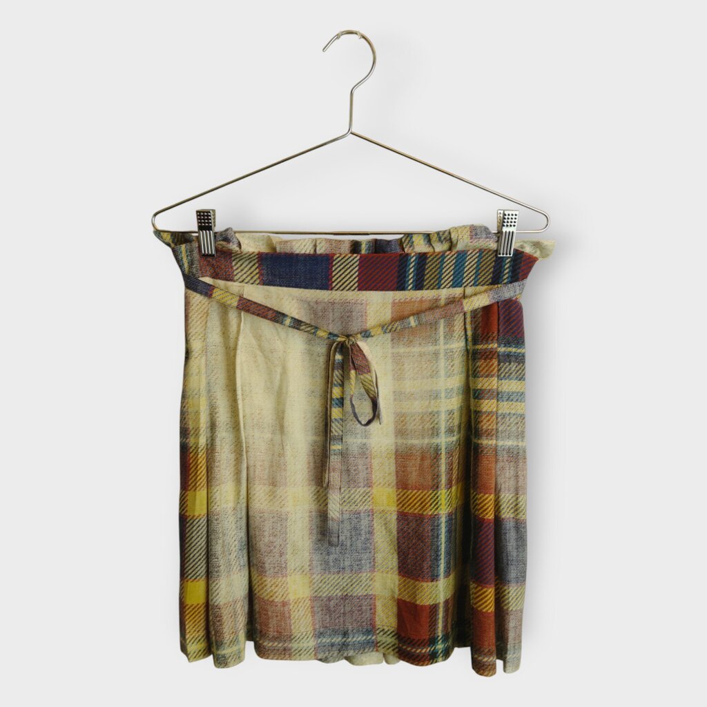 Faded Tartan Pleat Skirt