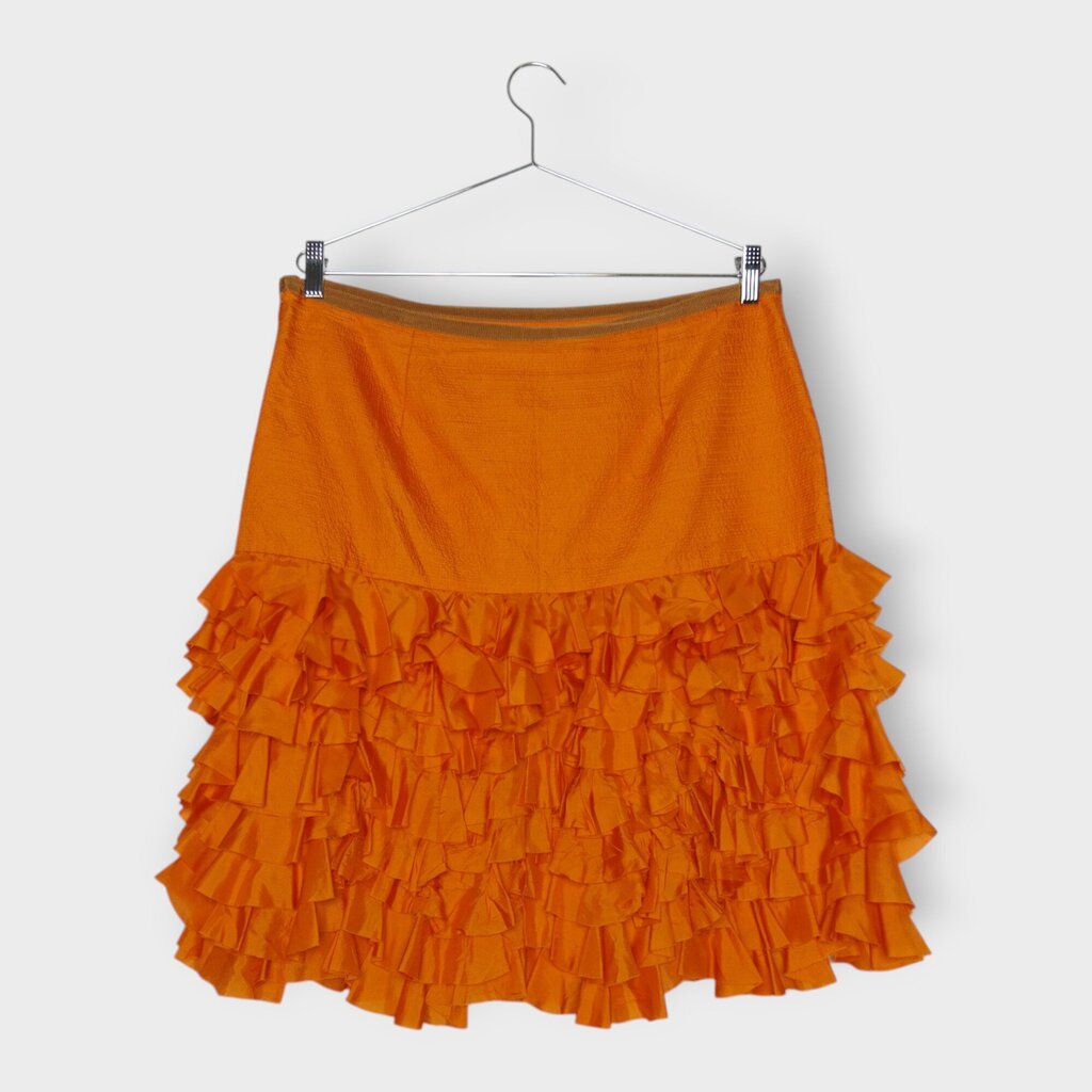 Silk Frill Midi Skirt