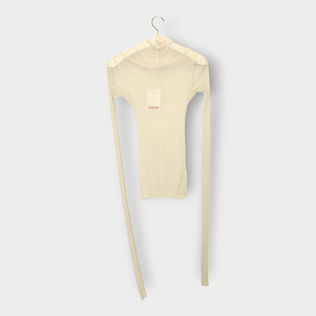 Silk Mesh Long Sleeve Top