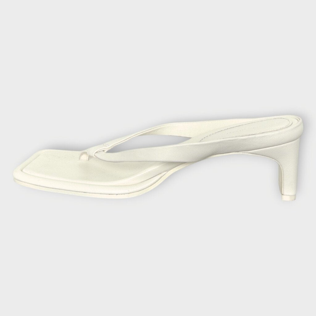 White Leather Flip Flop Sandal