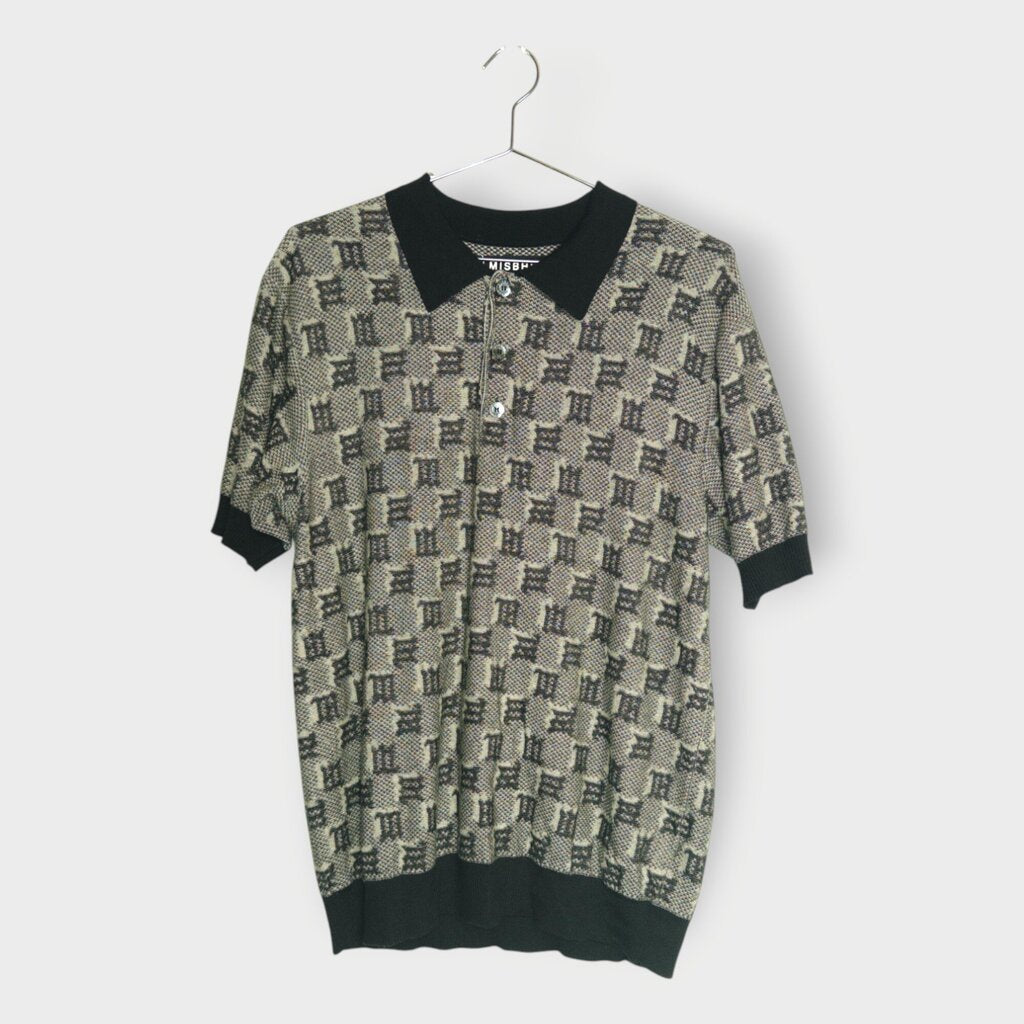 Silk Wool Monogram Polo