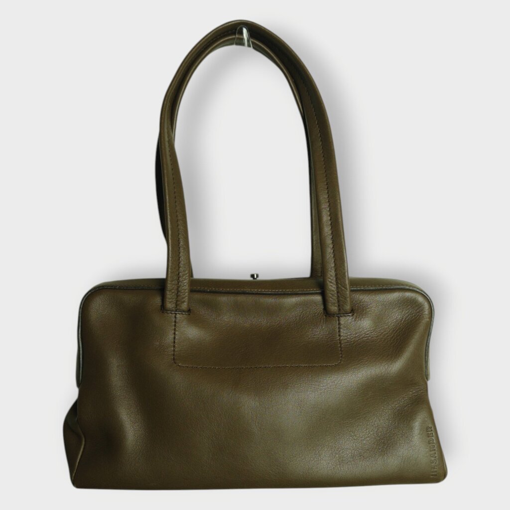 Leather Rectangle Clasp Bag