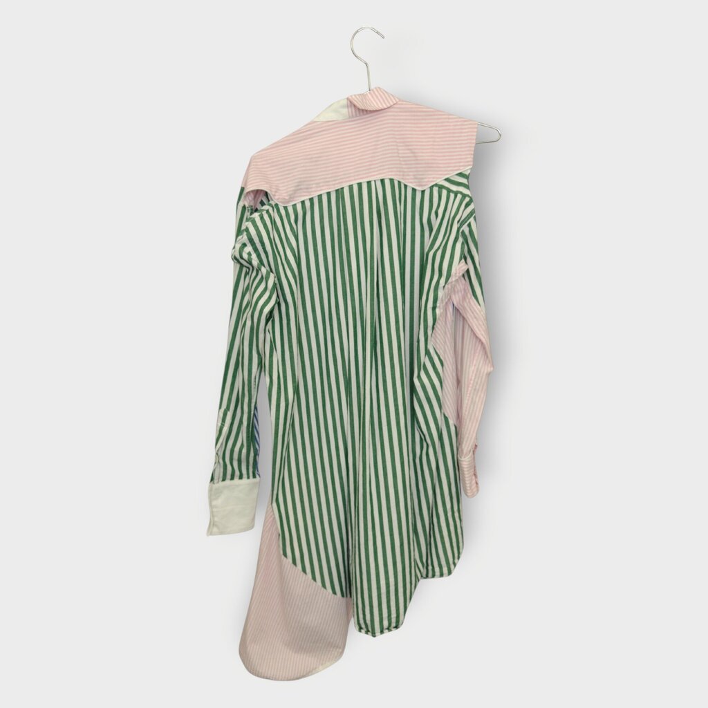 Stripe Asymmetrical Shirt Dress