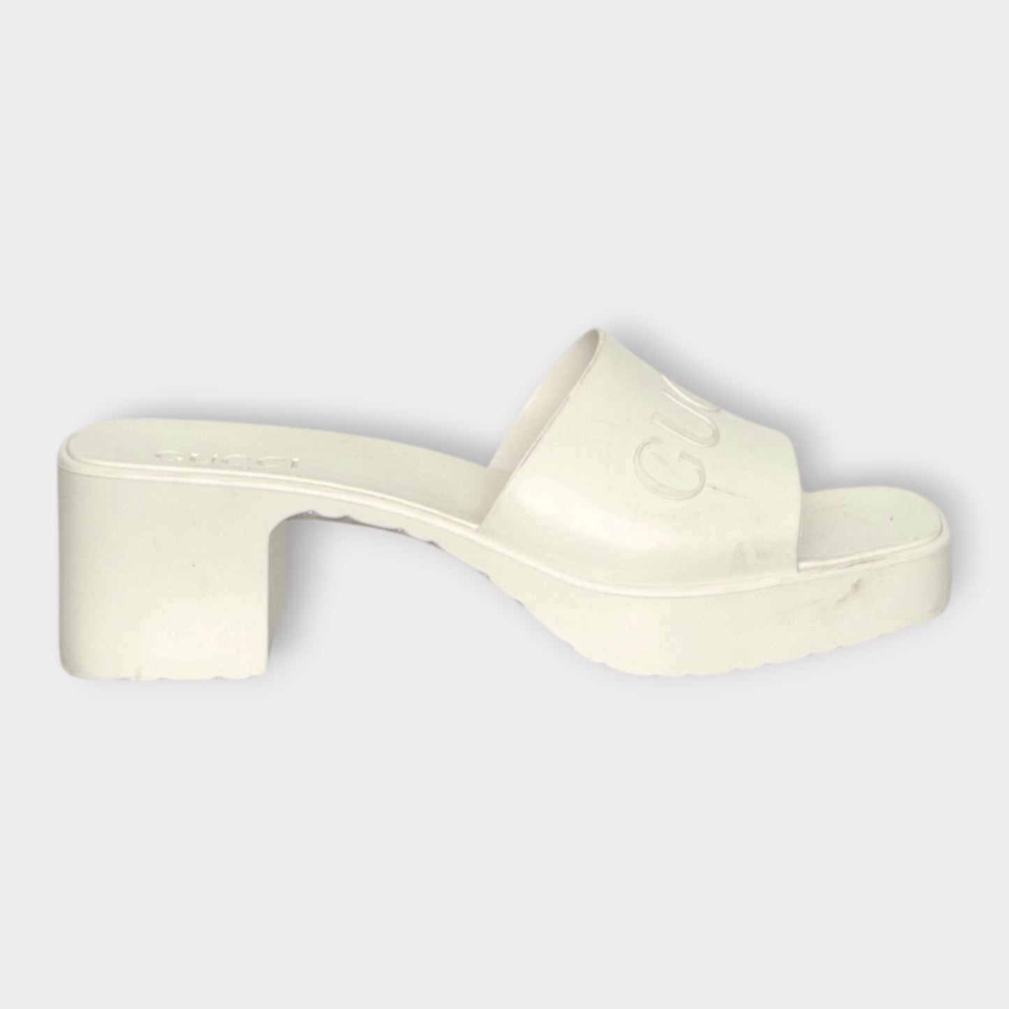 Rubber Low Heel Slide Sandal