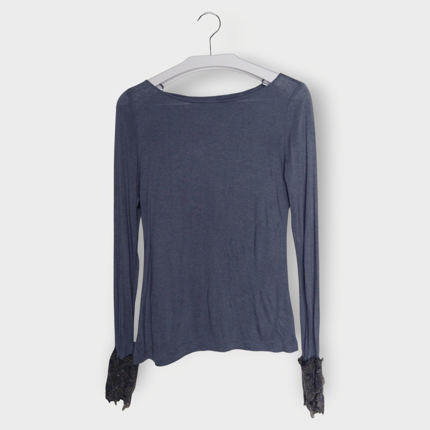 Boat Neck Felted Cuff Long Sleeve