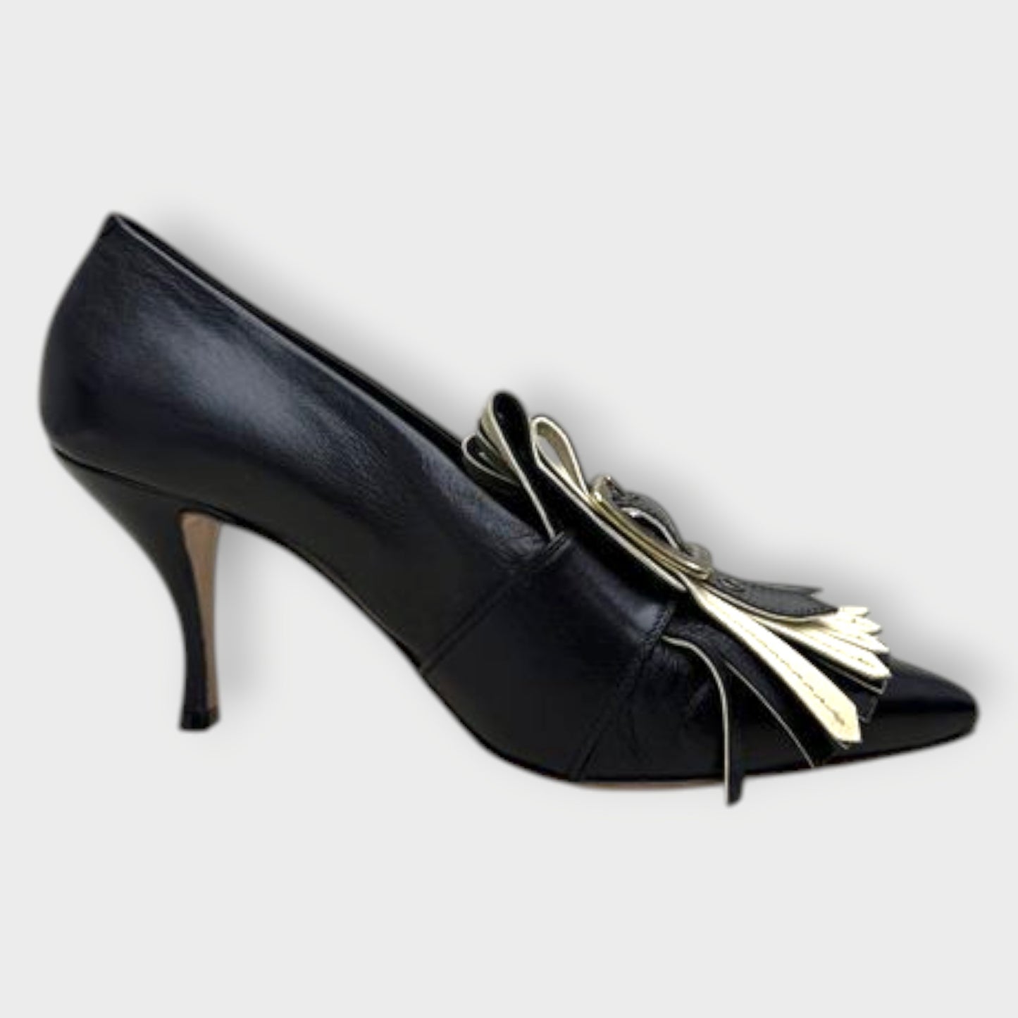 Leather Fringed Pumps