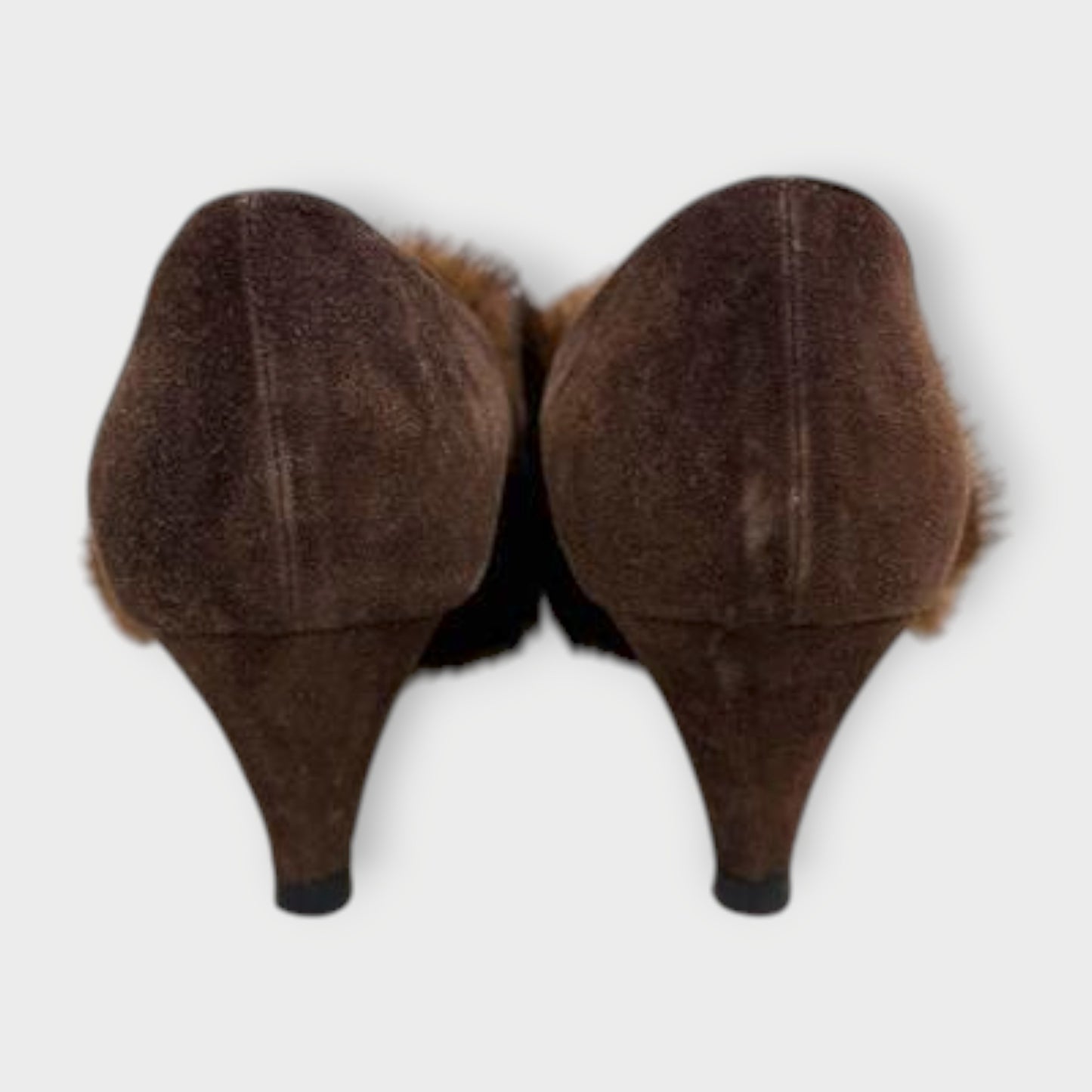 Suede Fur Lined Court Shoe