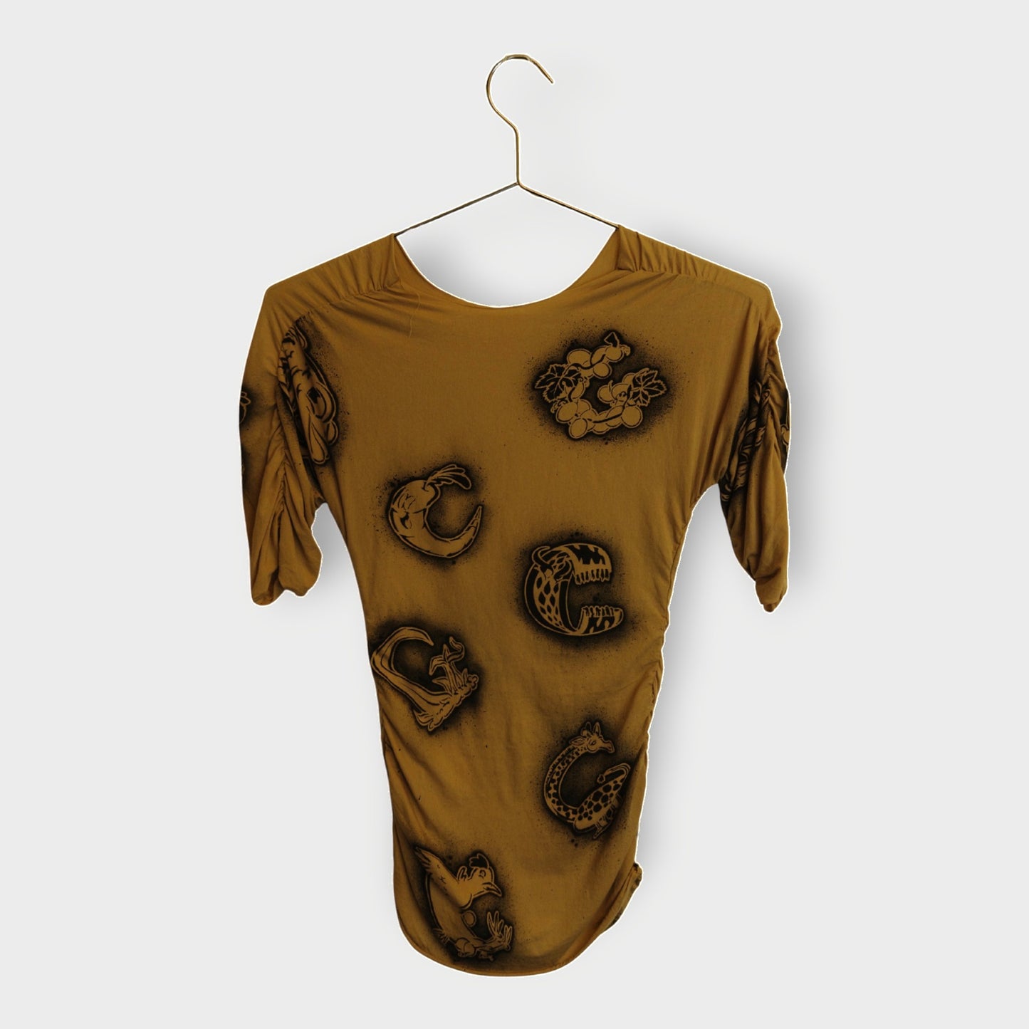 Ruched Airbrush Print Top