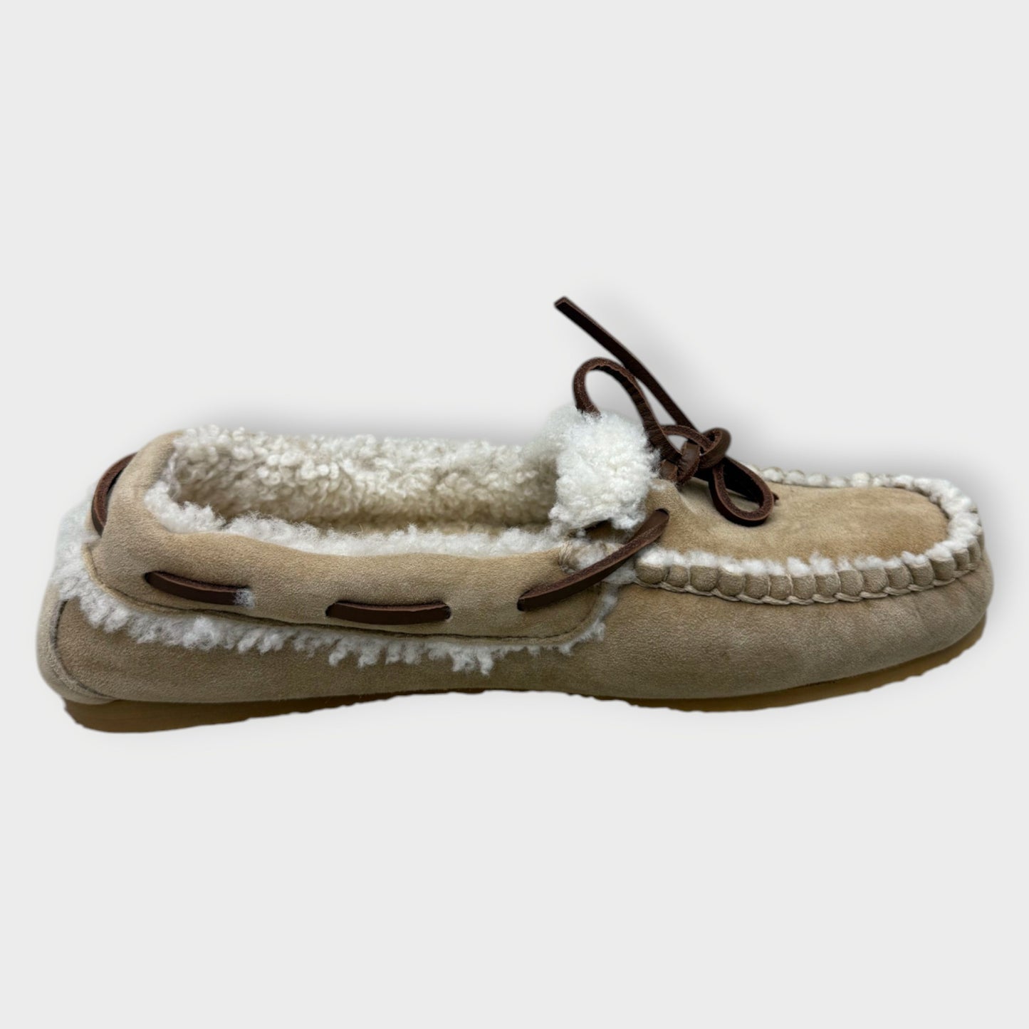 Suede Shearling Lined Moc Loafers
