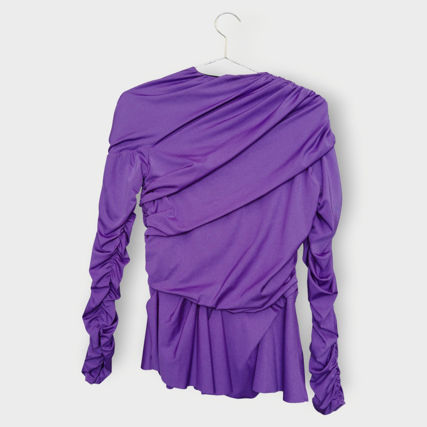 Gathered Ruffle Long Sleeve Top