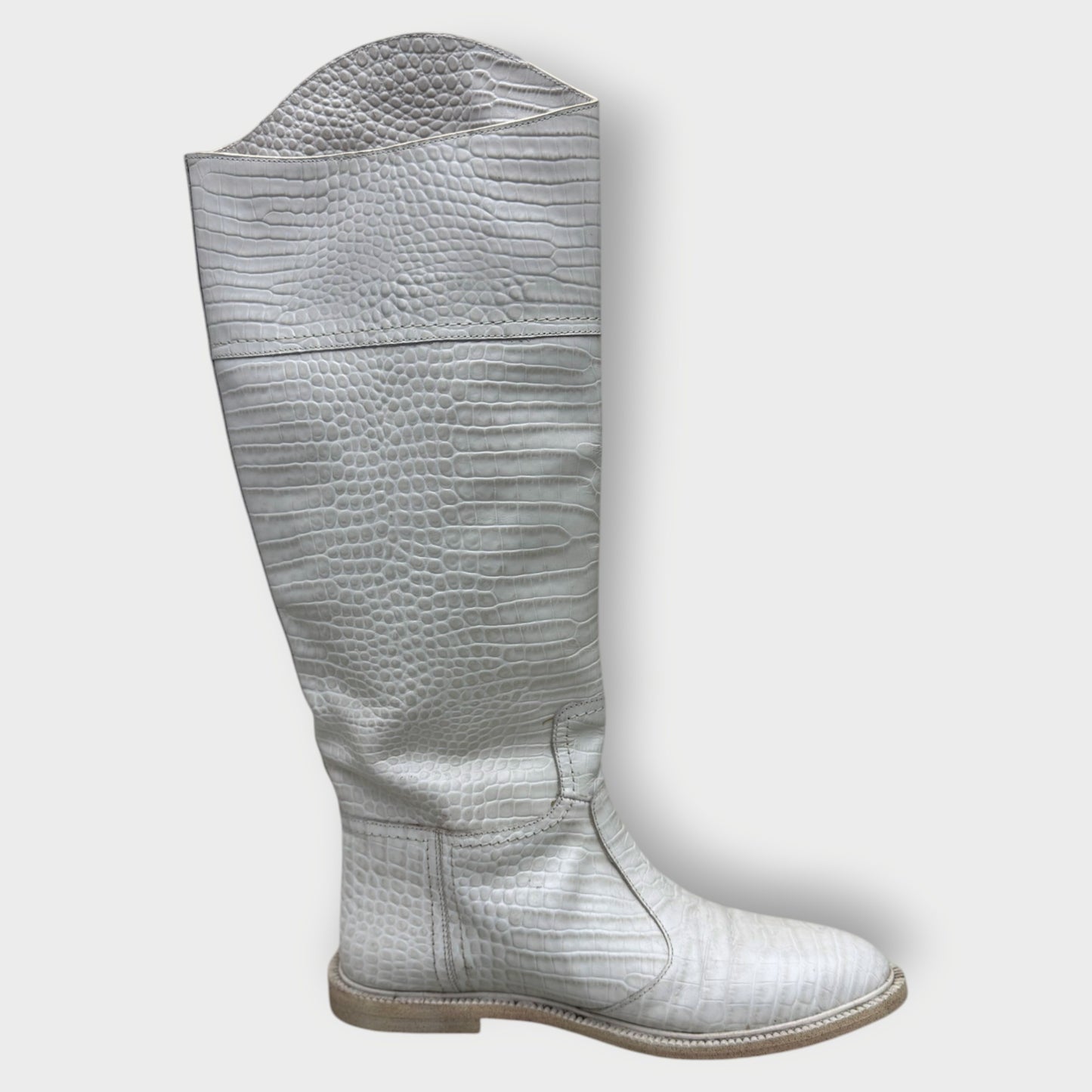 Leather Croc High Boots