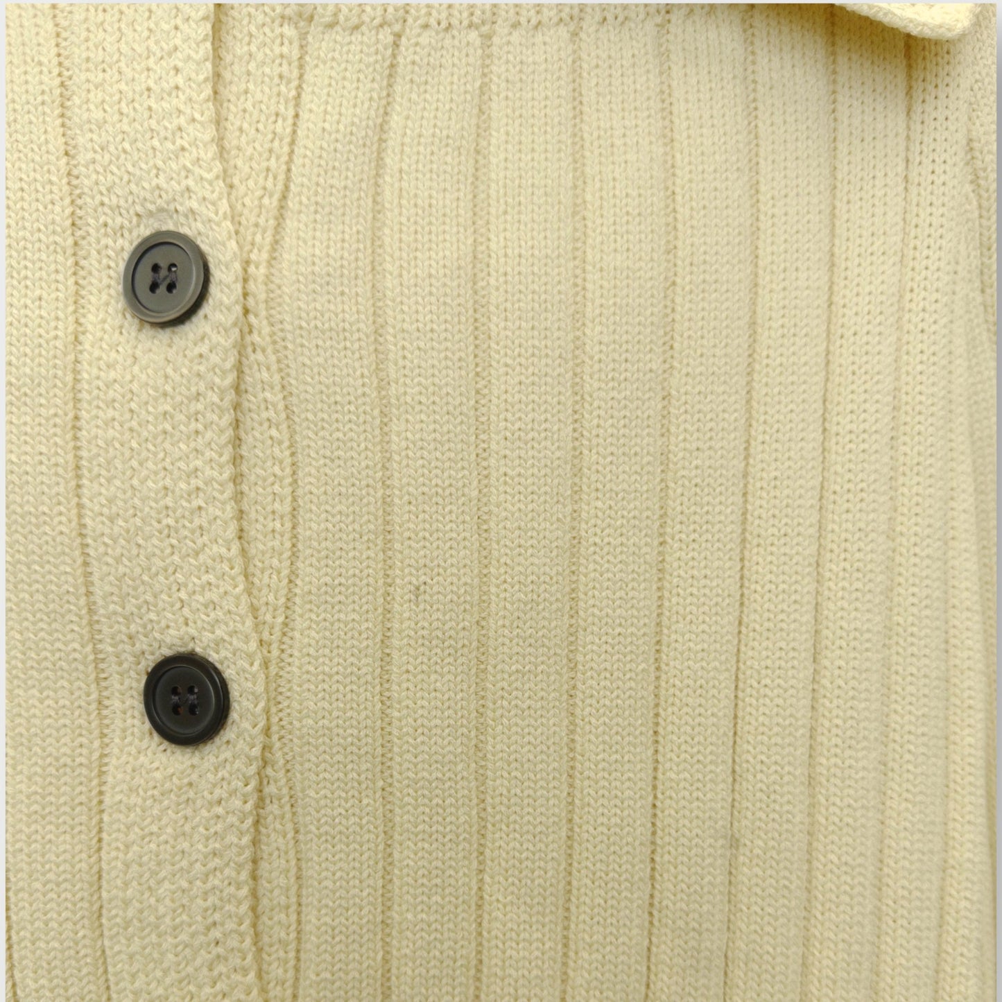 Ribbed Knit Open Collar Top