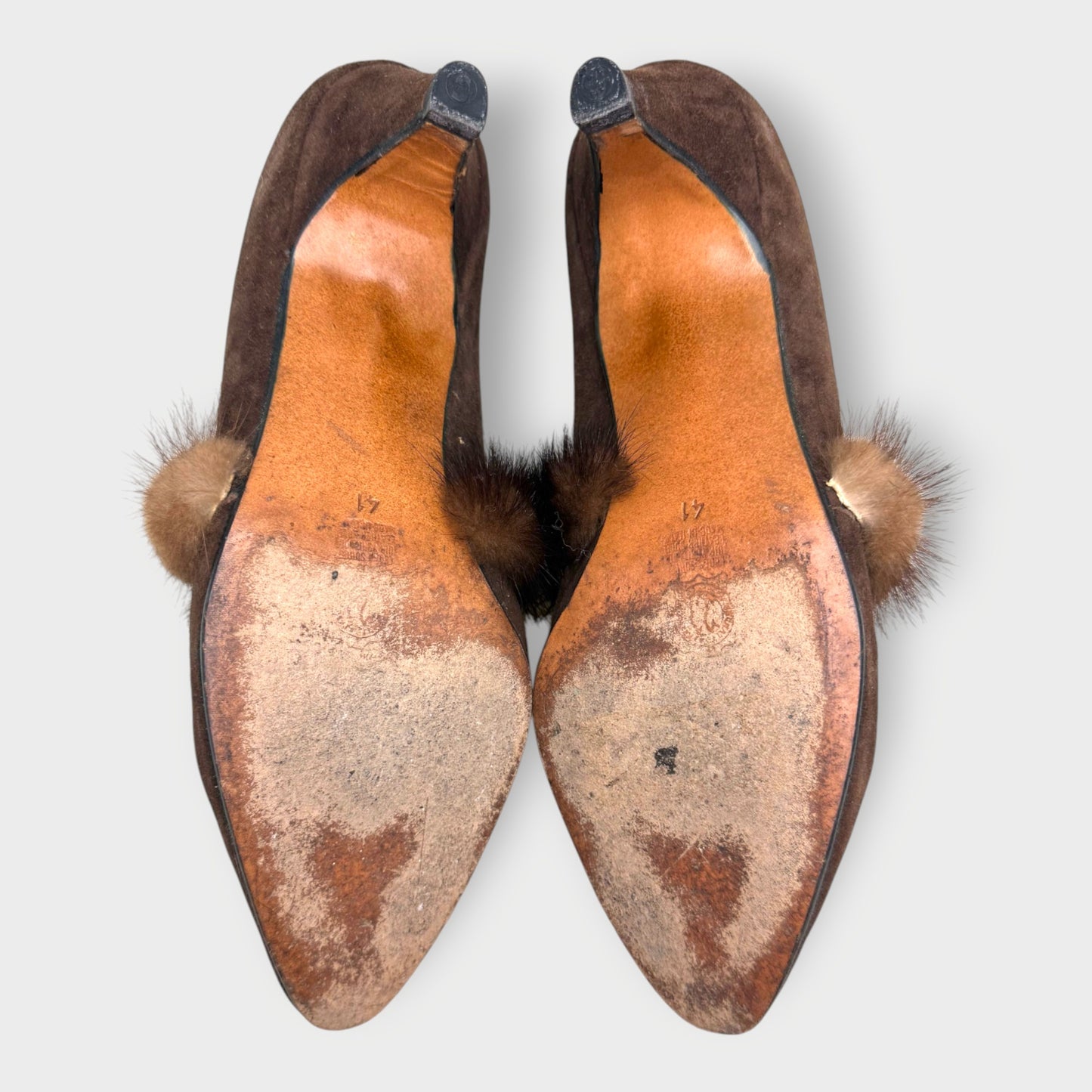 Suede Fur Lined Court Shoe