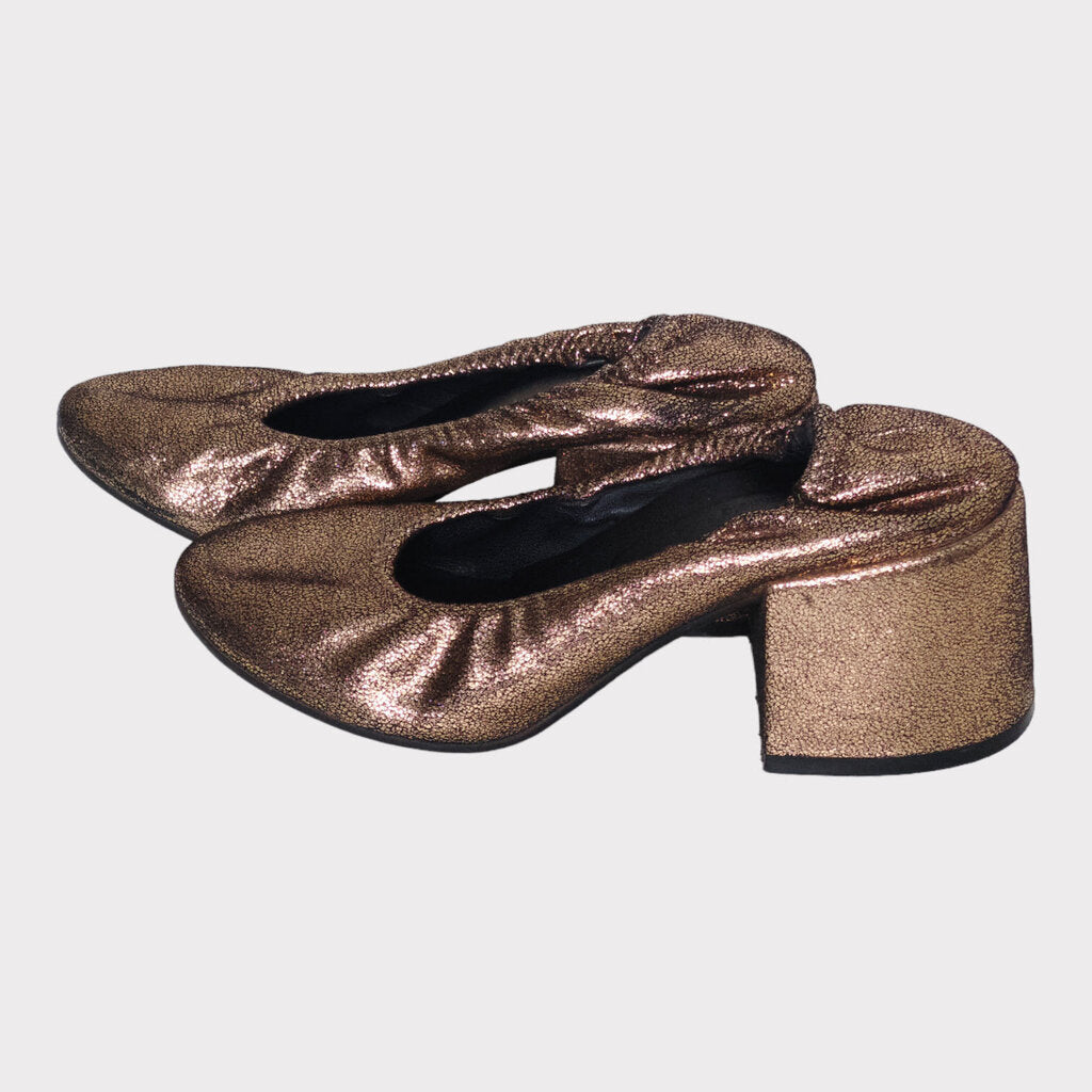 Copper Leather Pumps