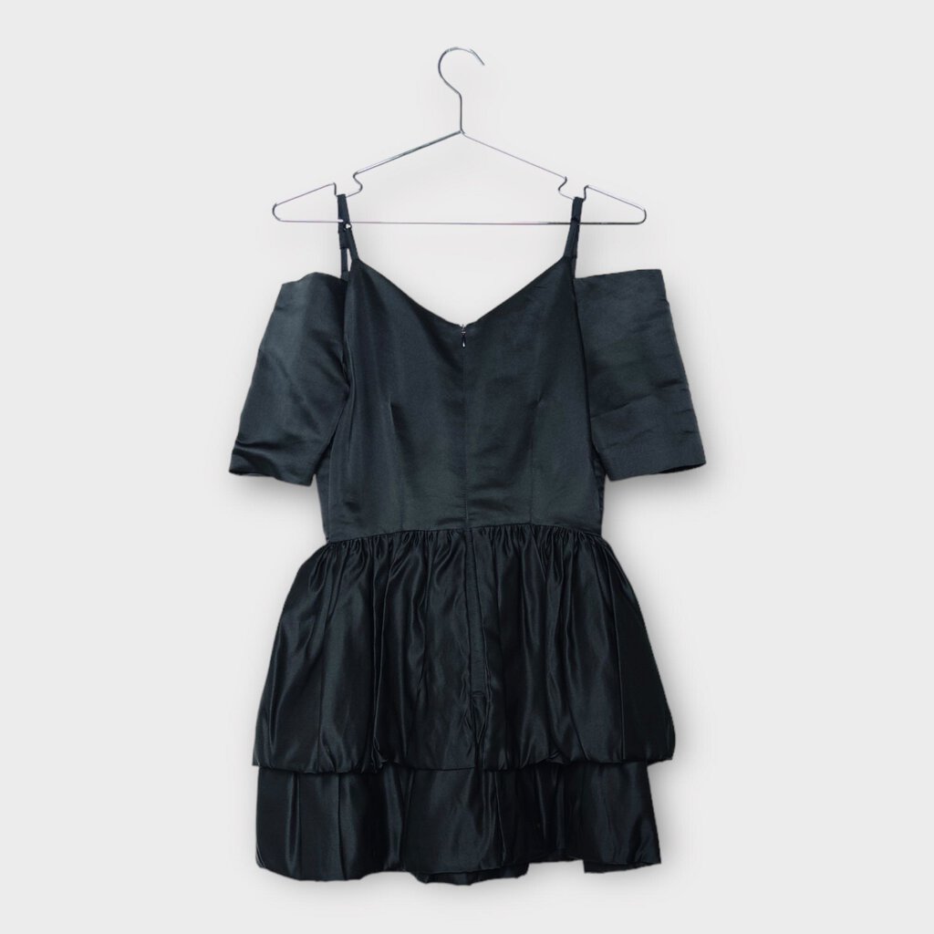 Ellery Black Silk Wool Bubble Peplum Mini Dress