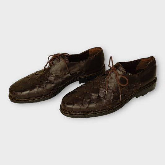Brown Woven Leather Derby (France)