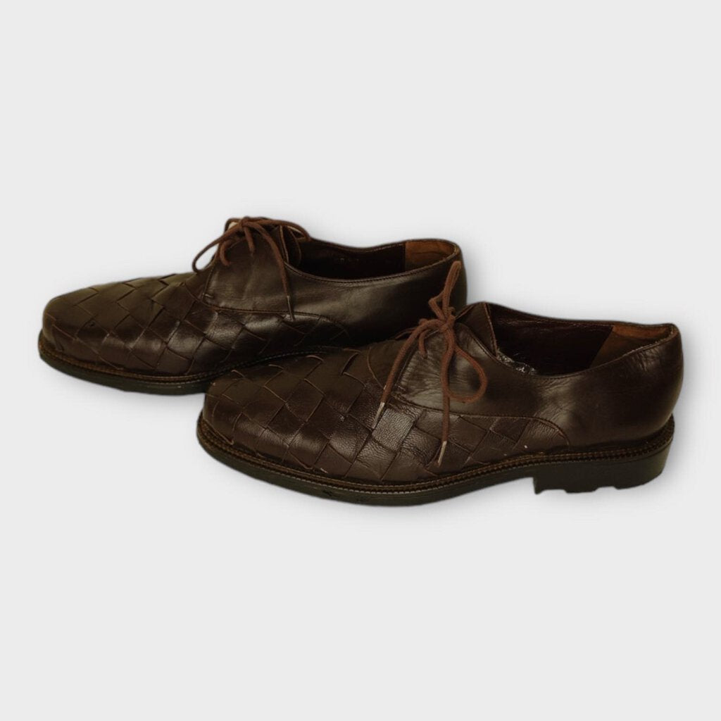 Brown Woven Leather Derby (France)