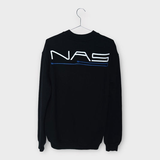 Nasir Mazhar Black Cotton Jersey Embroidered Logo Sweater