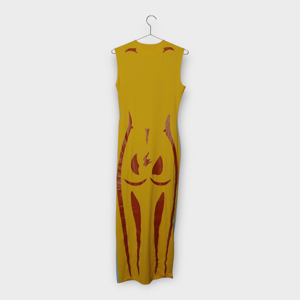 Yellow + Blue Painted Body Midi Dress (Italy)