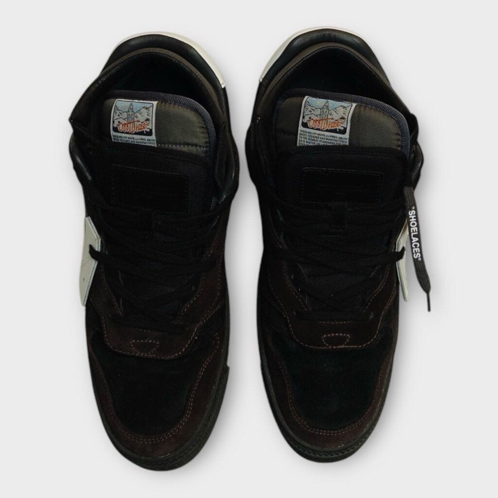 Black & Brown Suede Off Court Sneakers & Box