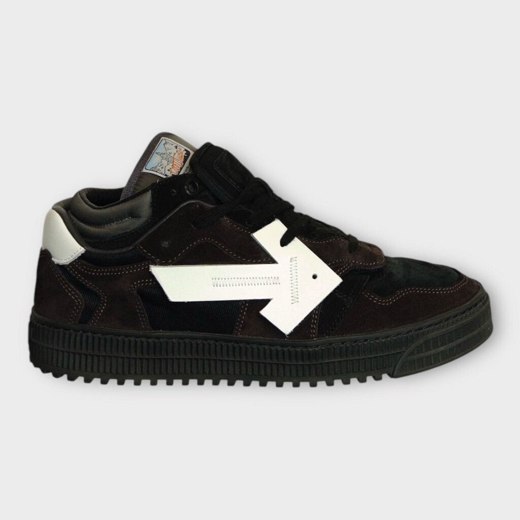 Black & Brown Suede Off Court Sneakers & Box