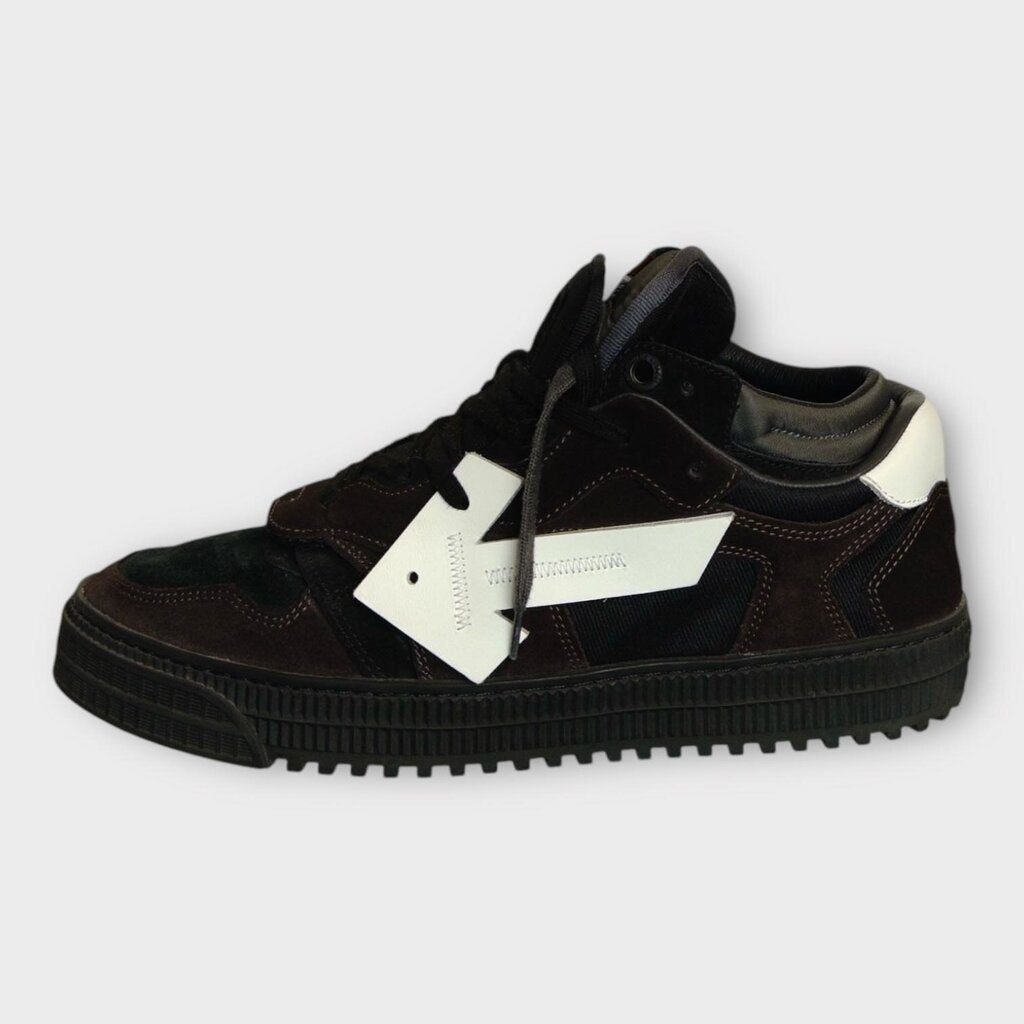 Black & Brown Suede Off Court Sneakers & Box
