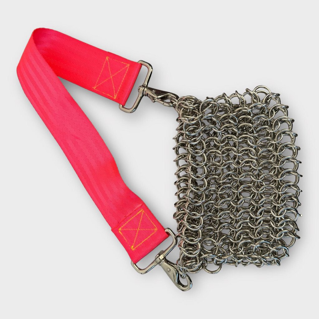 Hot Pink Strap Chain Mail Bag