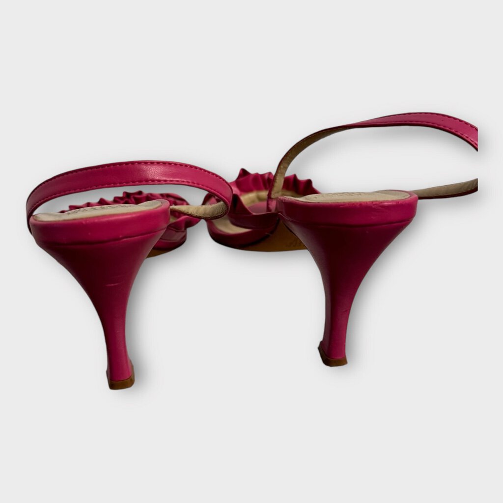 Maryam Nassir Zadeh Pink Ruffle Slingback Heels