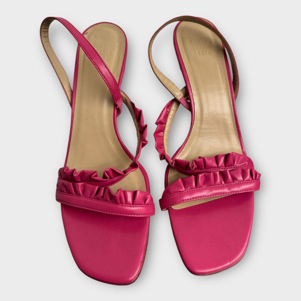 Maryam Nassir Zadeh Pink Ruffle Slingback Heels