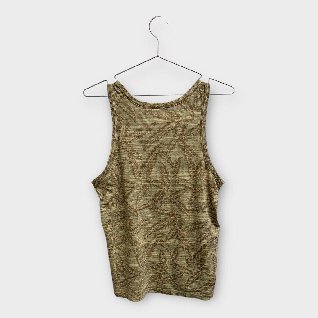 Katharine Hamnett Green & Brown Leaf Print Tank