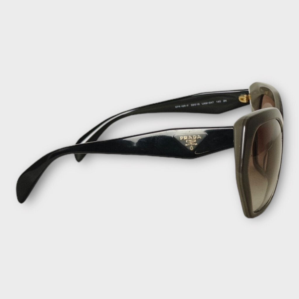 Prada Black & Grey Geometric Frame Sunglasses