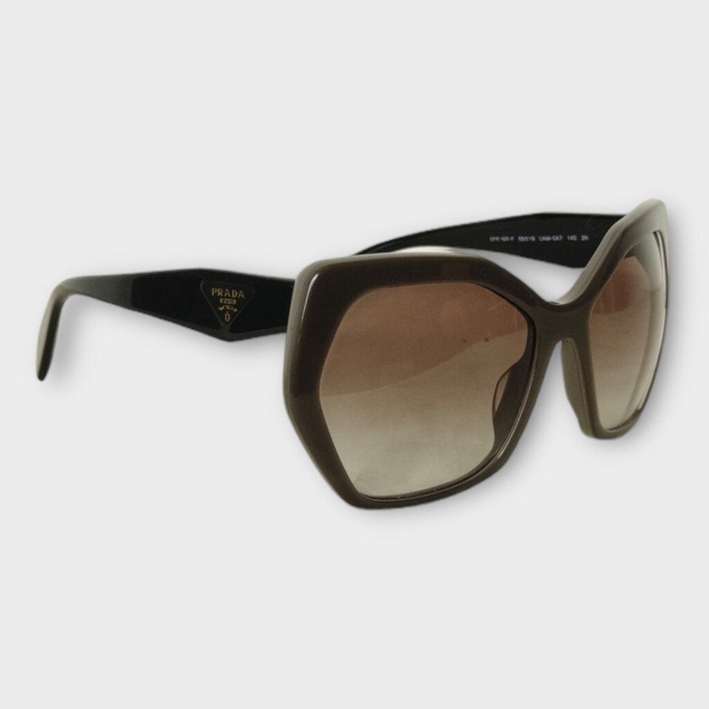 Prada Black & Grey Geometric Frame Sunglasses