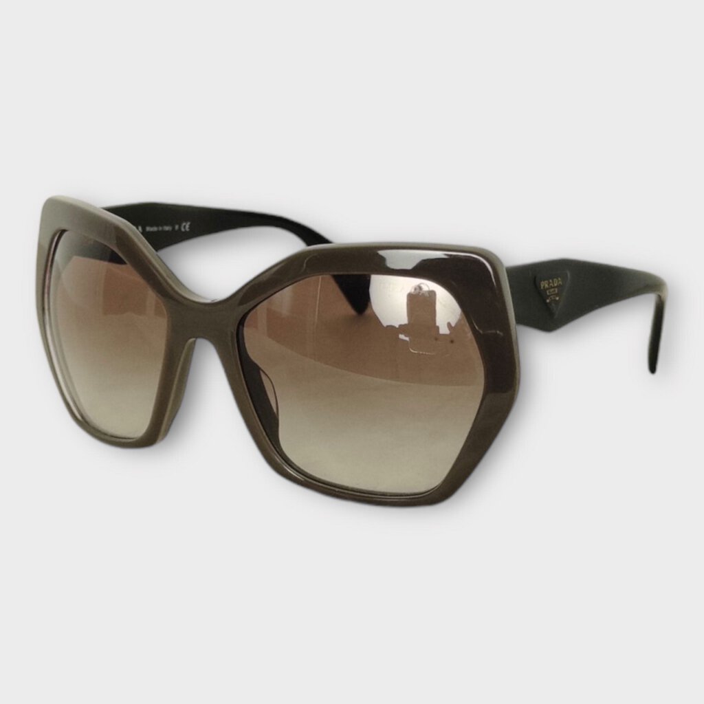 Prada Black & Grey Geometric Frame Sunglasses
