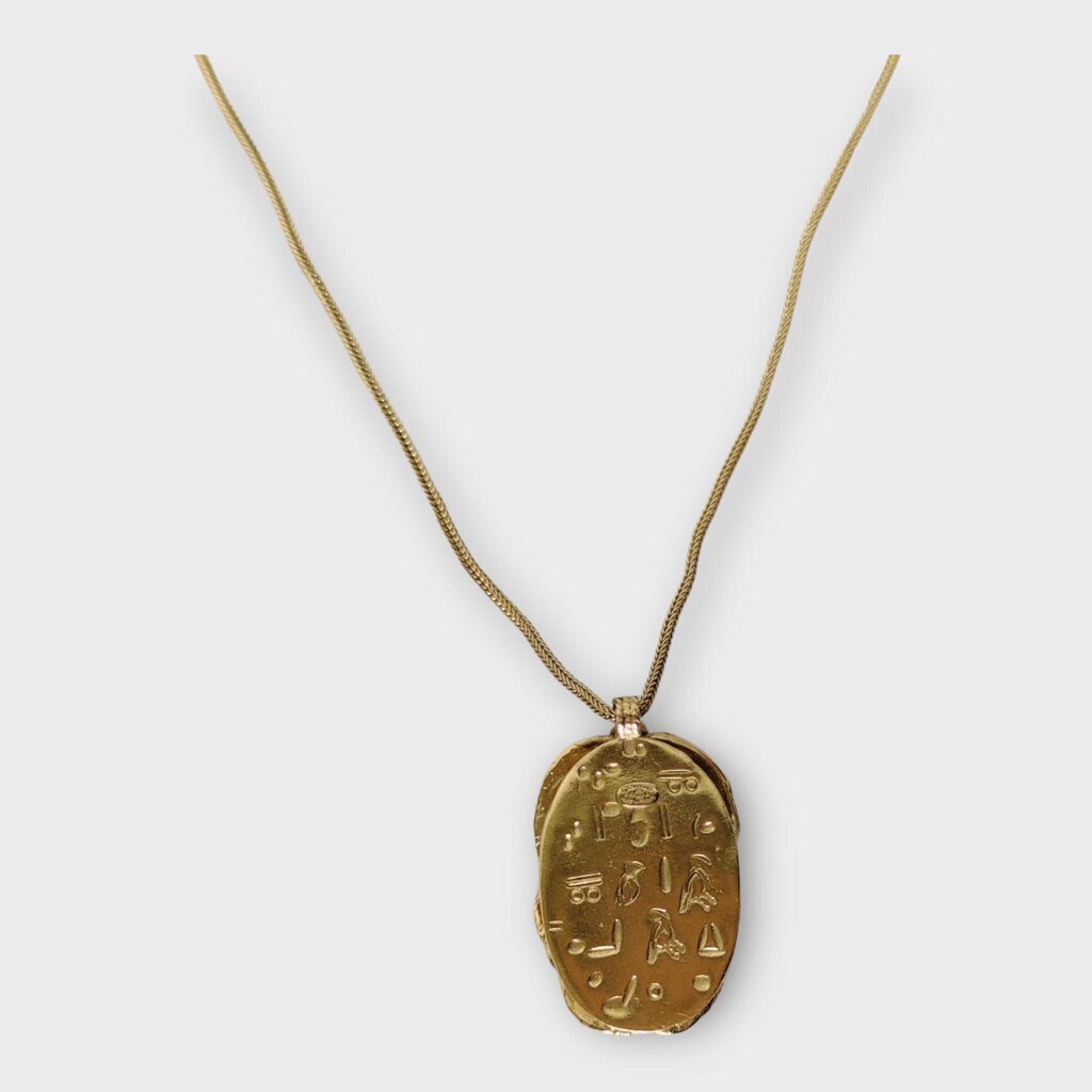 Gold Scarab Beetle Pendant on Chain