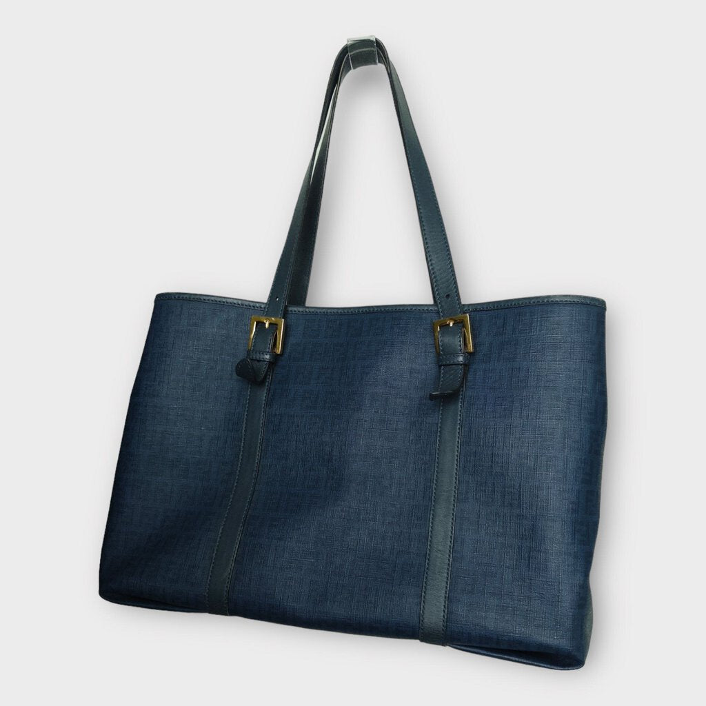 Blue Monogram Zucchino Tote Bag