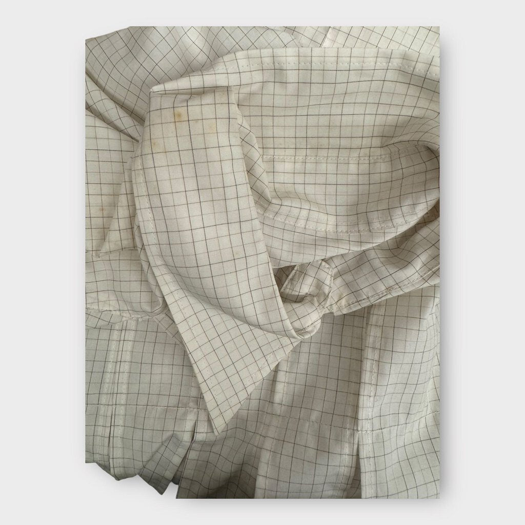 Walter Van Beirendonck Cream Plaid Panelled Strap Button Up