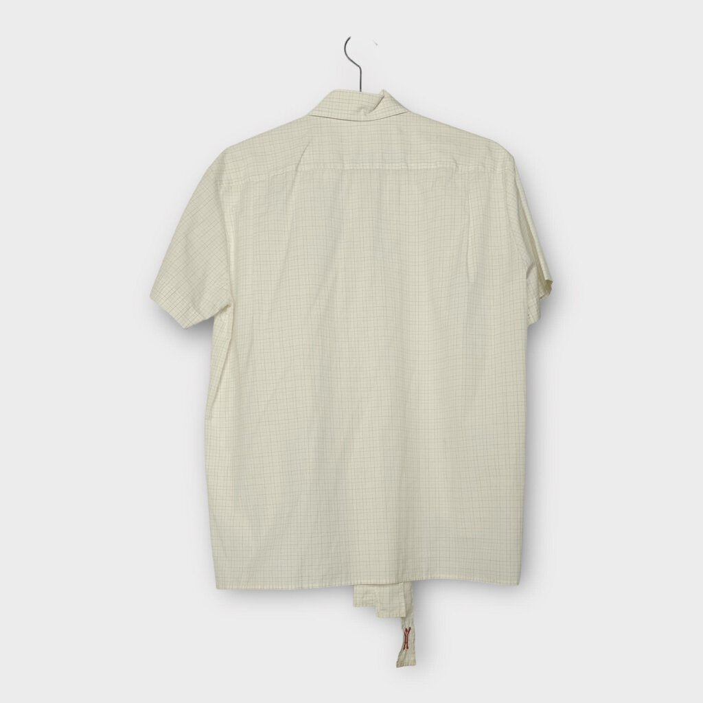 Walter Van Beirendonck Cream Plaid Panelled Strap Button Up