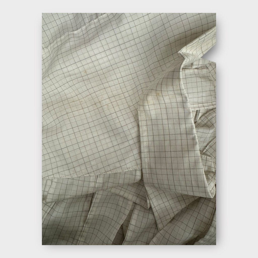 Walter Van Beirendonck Cream Plaid Panelled Strap Button Up