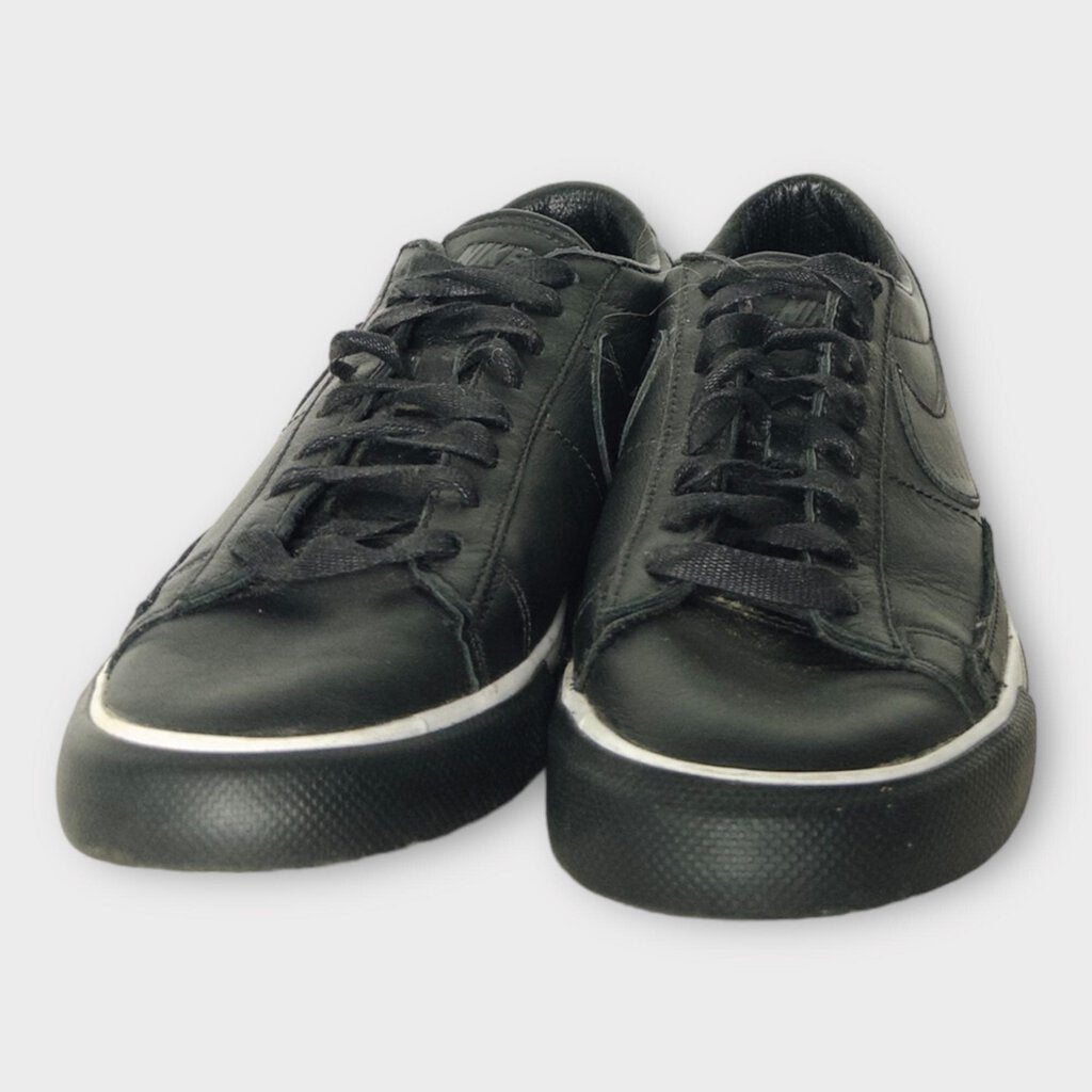 Black Leather Low Profile Sneaker